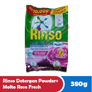 RINSO DETERJEN POWDER + MOLTO ROSE FRESH BAG 400/380g