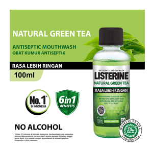 LISTERINE MOUTHWASH ANTISEPTIC NATURAL GREEN TEA BTL 100mL