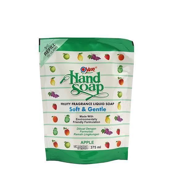 YURI HAND SOAP FRUITY FRAGRANCE APPLE REFILL 375 ML
