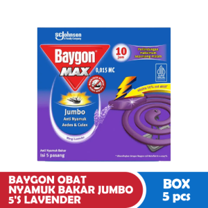 BAYGON OBAT NYAMUK BAKAR JUMBO 5'S LAVENDER BOX