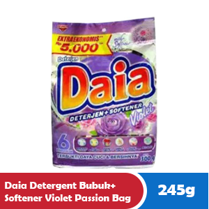DAIA DETERGENT BUBUK+SOFTENER VIOLET PASSION BAG 245/190 g