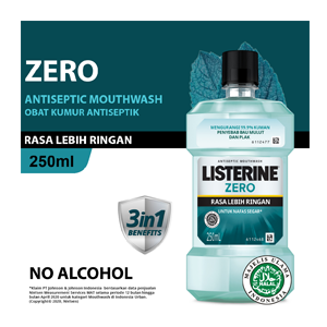 LISTERINE MOUTHWASH ANTISEPTIC ZERO BTL 250mL