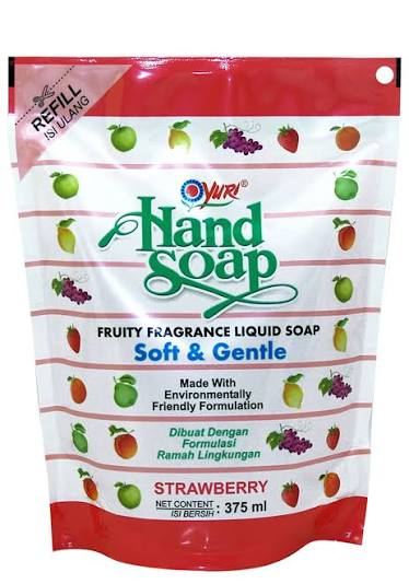 YURI HAND SOAP STRAWBERRY REFILL 375 ML